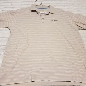 Men's XL tan stripe Columbia shirt